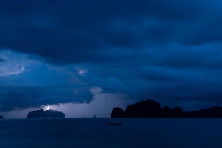Lightning behind Lagen Island Resort