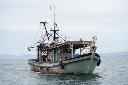 One of Johnny Wong's many trawler boats