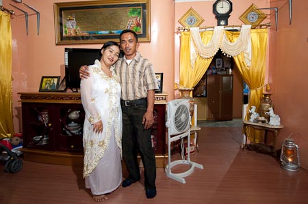 The sweet Mr. & Mrs. Burhan at home in Pulau Mesa ready to party