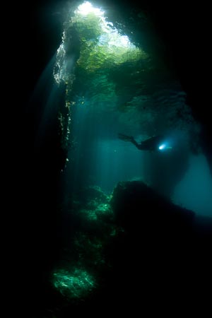 The Passage holds a magical place photographers love, a cave with topside illumination! 