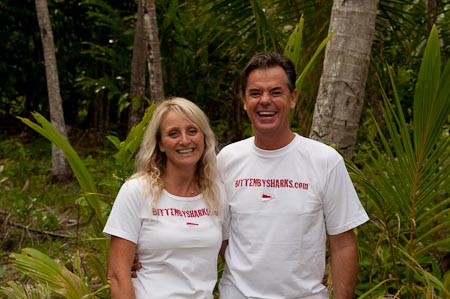 Both Claudia and Leon HAVE been bitten by sharks in the Bahamas - hence their professional name!