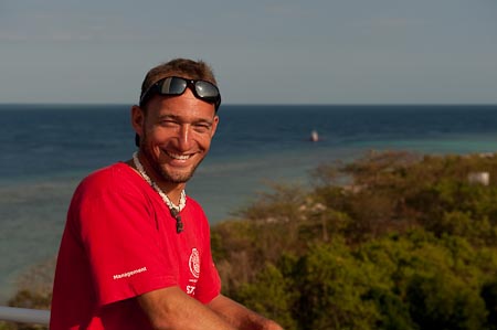 Michi Roos atop the Apo Reef Lighthouse
