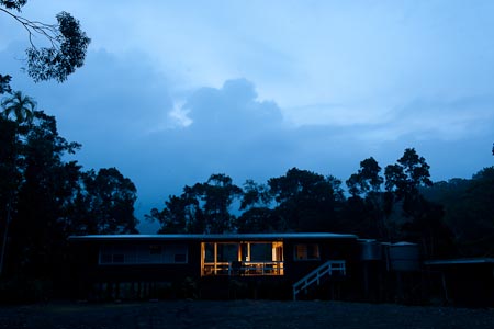 A lodge in the clouds. Imbu Rano after sunset