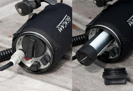 In order get all the colours right under water I use two of these SEACAM uw flashlights. The batteries are exchangeable to have a second pair charged while I am shooting with the first.