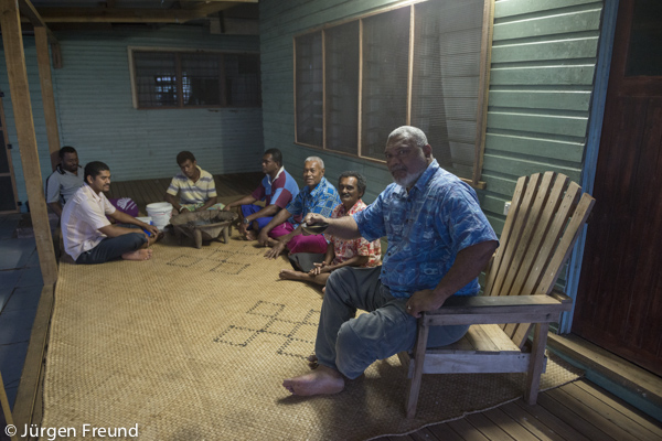 Sevusevu with the late Tui Macuata, Ratu Aisea Katonivere, Paramount Chief of Macuata Province in Vanua Levu with Koli Musudroka of WWF South Pacific.