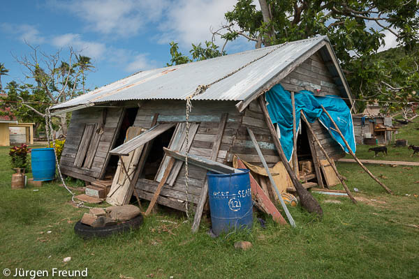 Two brothers still live in this house. Cyclone Evan mercilessly went through Yadua Village and this leaning house is one of the casualties from the category 5 cyclone.