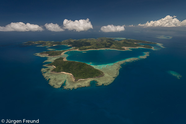 Yadua Island with Yadua Taba island the crested iguana sanctuary beside it.
